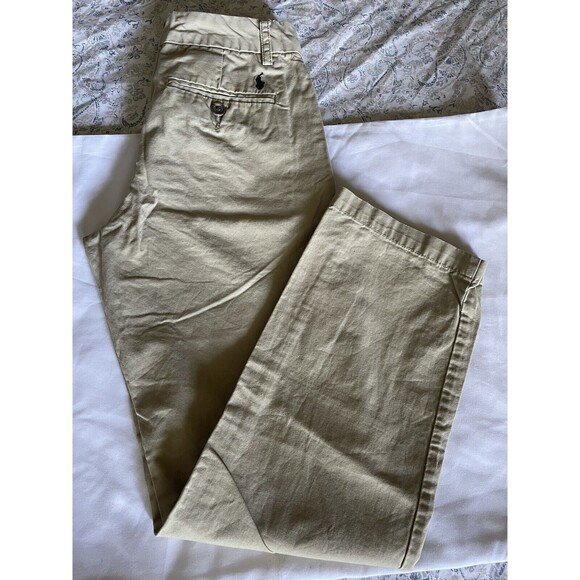 Polo Ralph Lauren Boys Chino Tan Pants Flat Front Size 10 - Picture 5 of 10